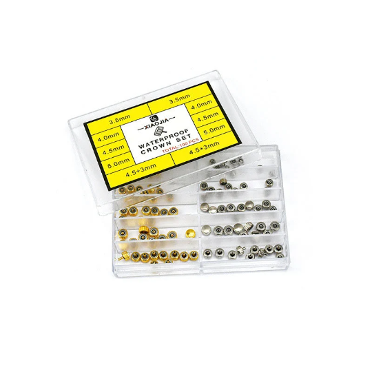 100x Waterproof Watch Crowns Spares Repairs Part Watchmakers 3.5mm - 5mm Set New