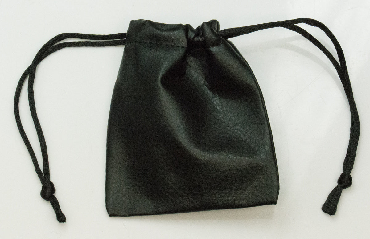 Jewellery gift pouch imitation black leather draw string bag jewellers craft NEW