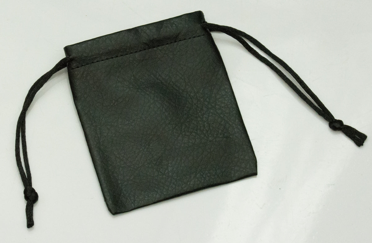 Jewellery gift pouch imitation black leather draw string bag jewellers craft NEW