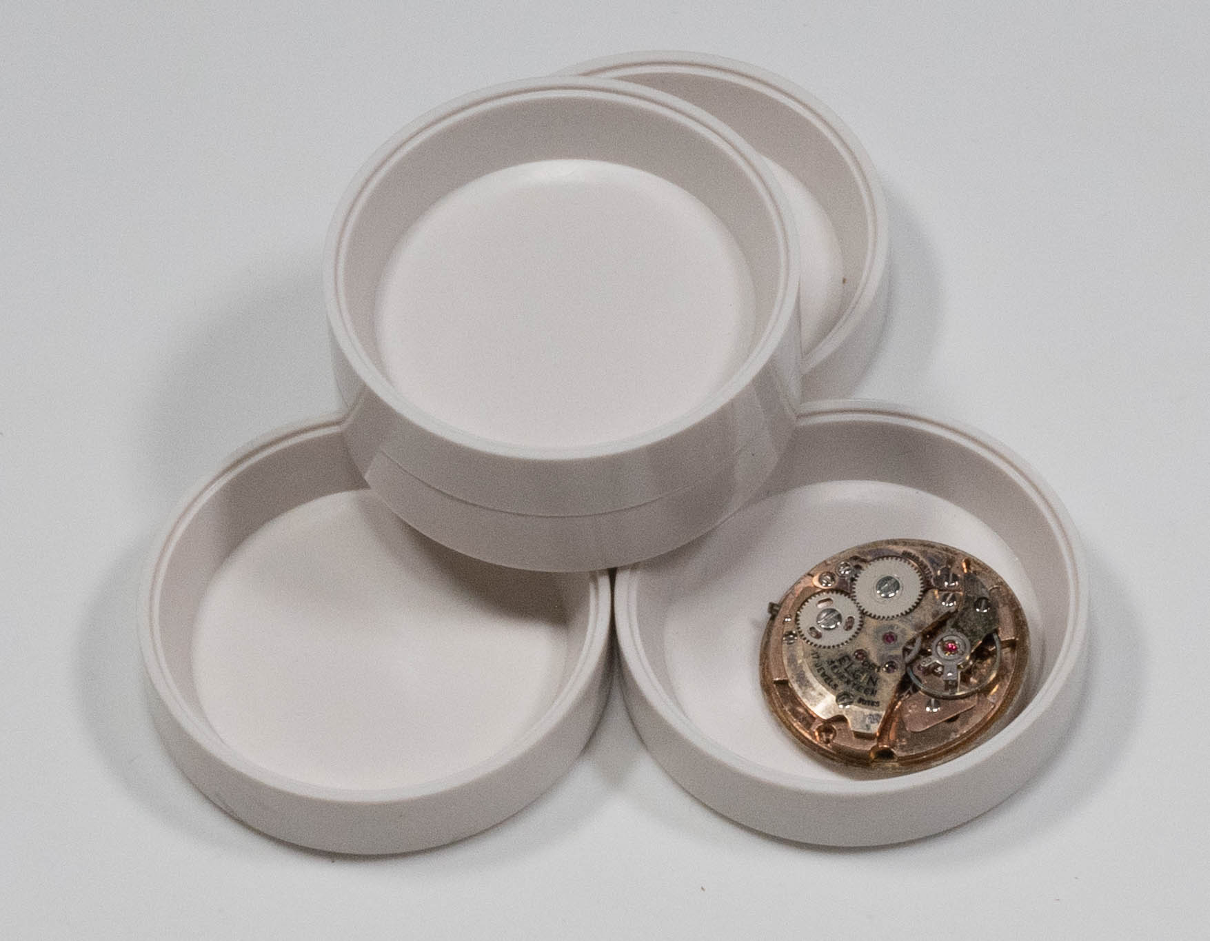 5x Watch Parts Holders Movement Containers Watchmakers  Spares Repairs Trays Box