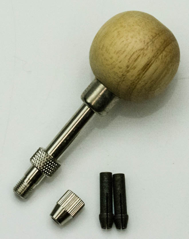 Mini pin vice ball type wood handle small tools drill bits craft collet