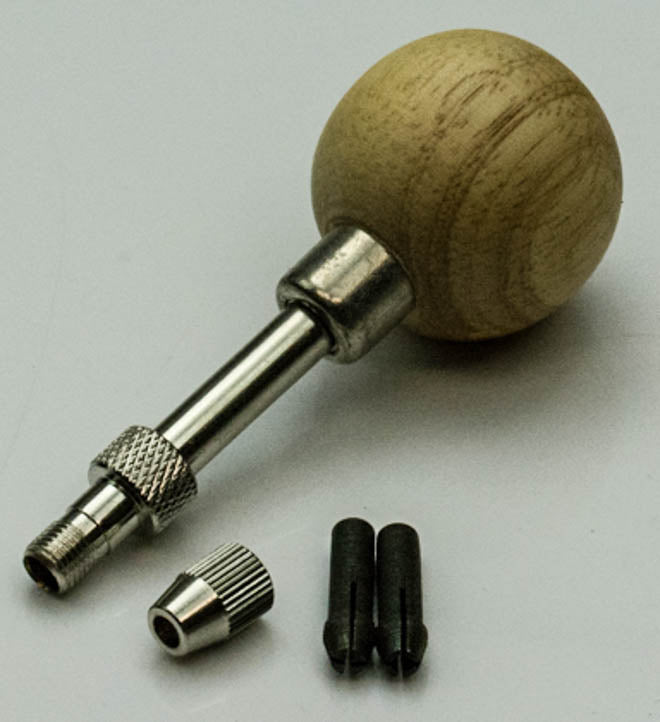 Mini pin vice ball type wood handle small tools drill bits craft collet