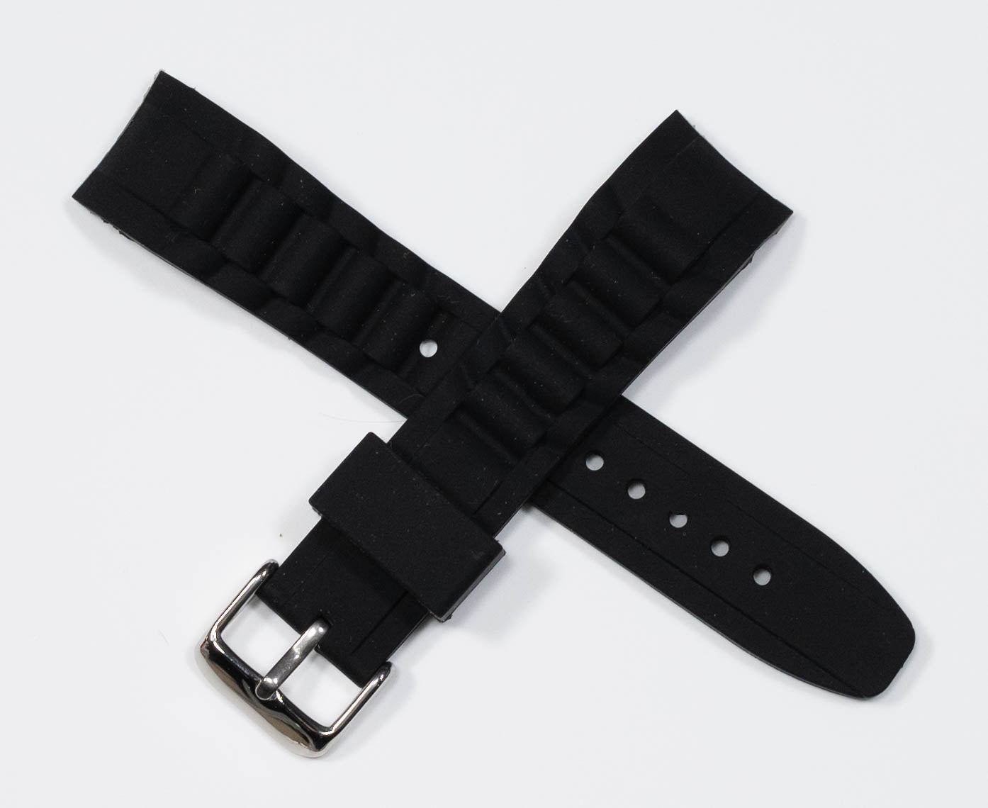 Curved End Rubber Ice Watch Strap Band Divers Sports 17mm 20mm 22mm Replacement