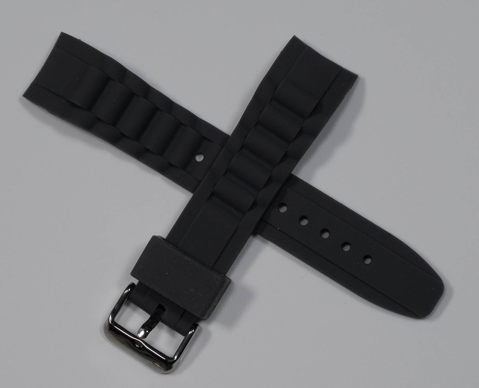 Curved End Rubber Ice Watch Strap Band Divers Sports 17mm 20mm 22mm Replacement