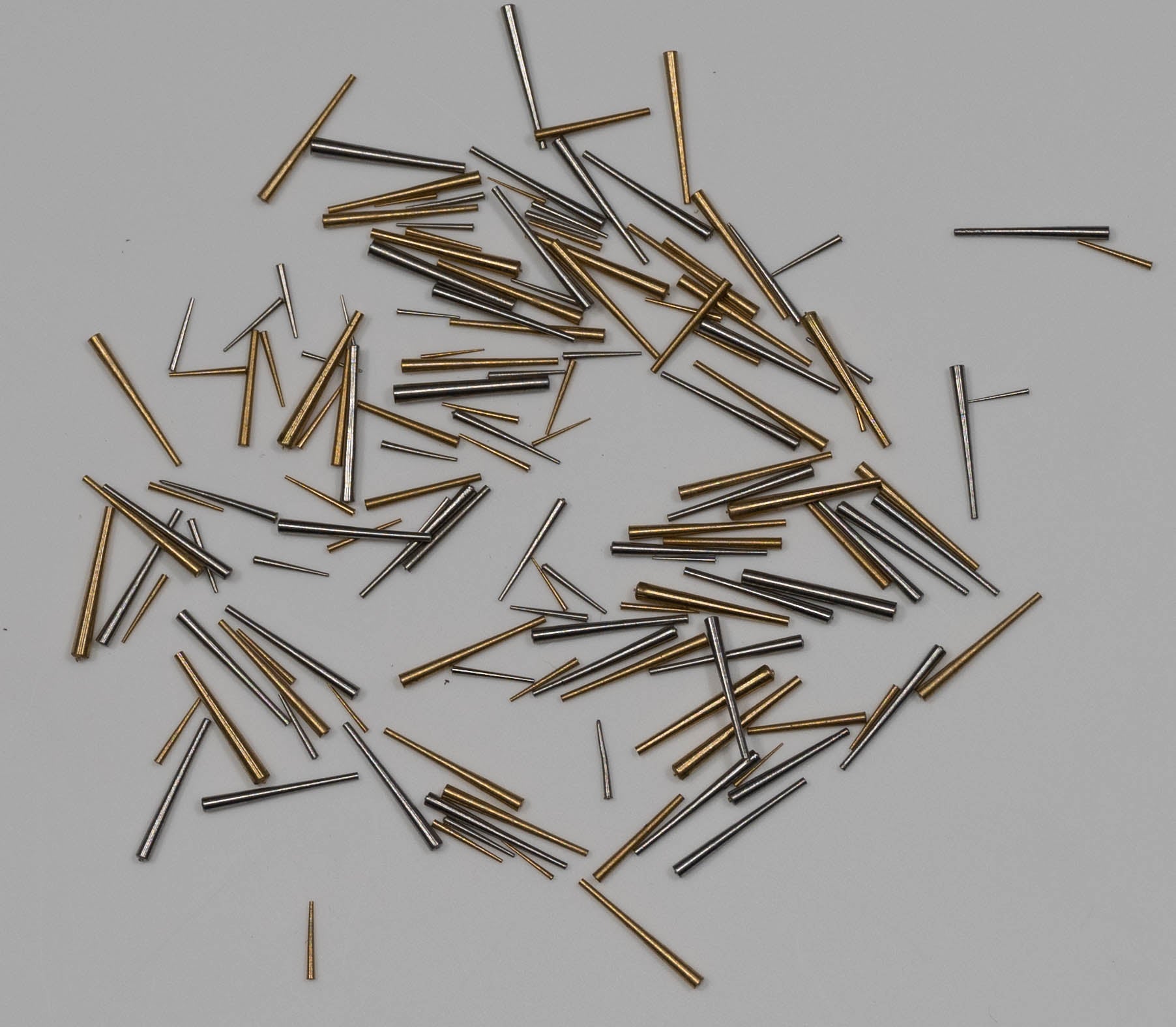 100x Small Steel Brass Taper Pins Watch Bracelet Pocketwatch Tapered Pin Parts