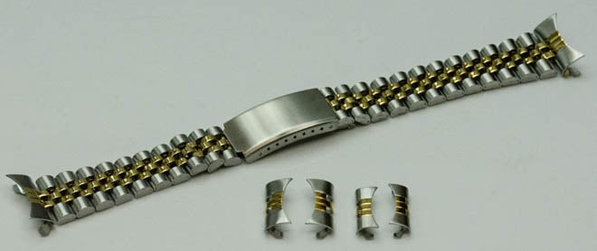 2 Tone Steel Silver Gold Jubilee 18mm - 22mm Watch Bracelet Rolex curve straight