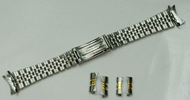 2 Tone Steel Silver Gold Jubilee 18mm - 22mm Watch Bracelet Rolex curve straight