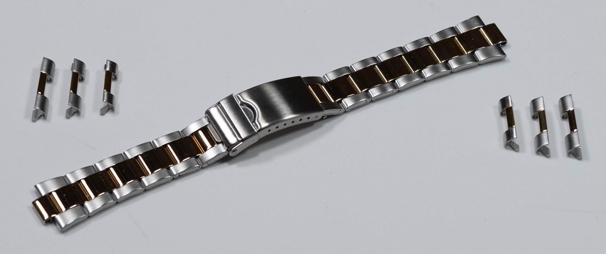 Gold Steel 2 Tone Oyster Watch Straight End Bracelet Strap 18mm - 22mm For Rolex