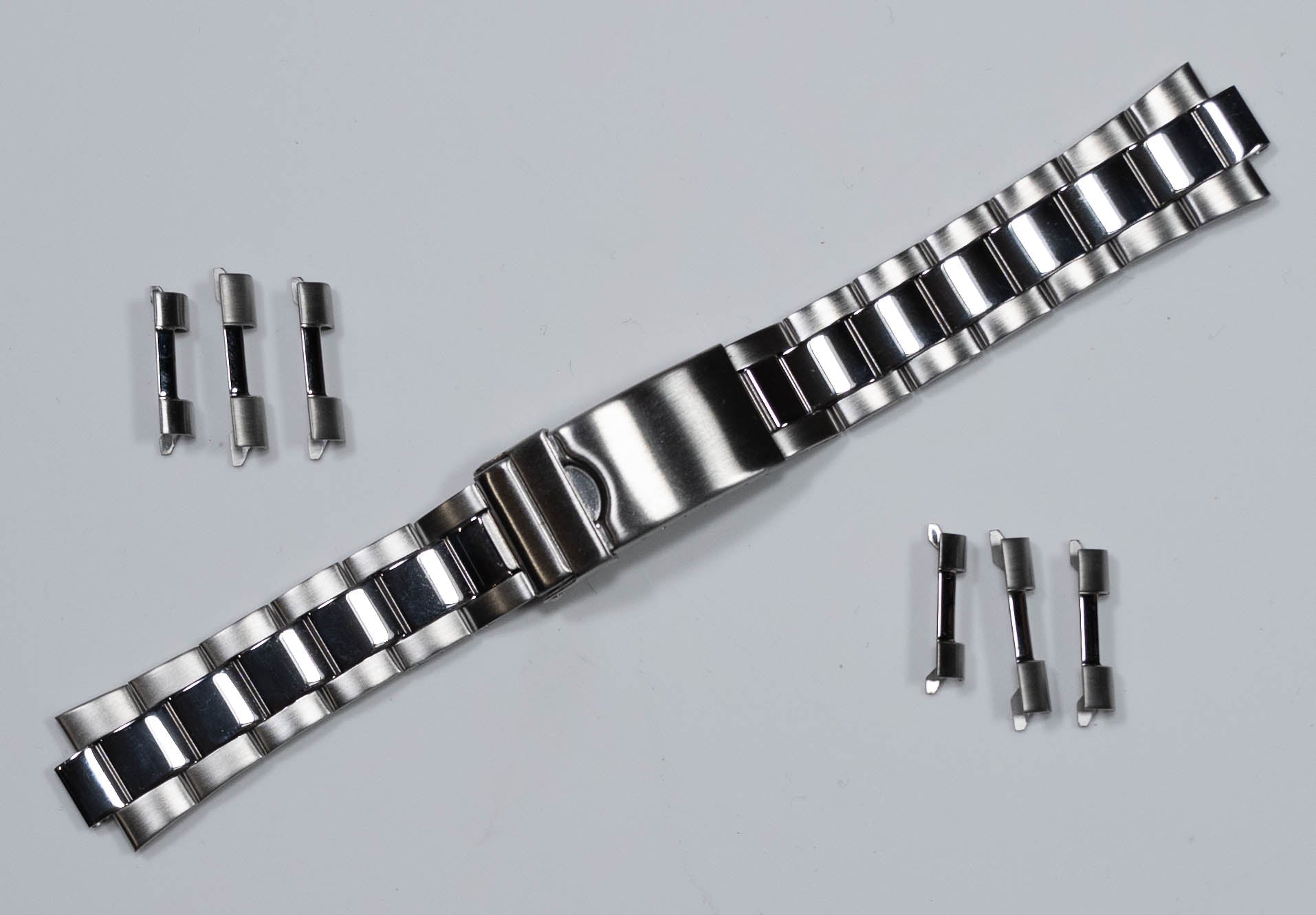 Mirror Steel Oyster Watch Straight End Bracelet Strap 18mm 20mm 22mm For Rolex