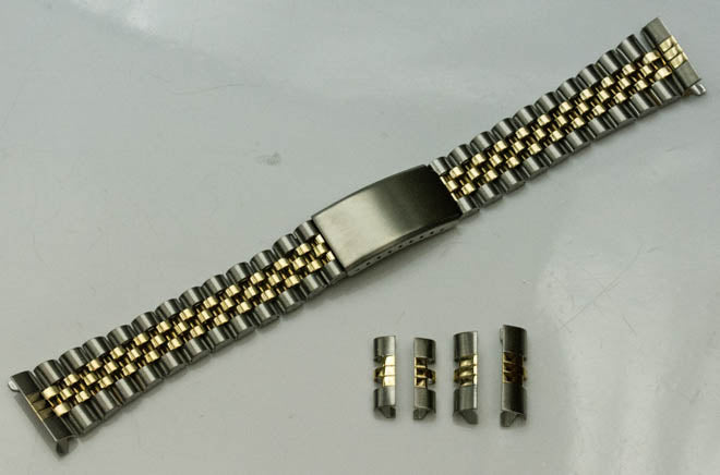 2 Tone Steel Silver Gold Jubilee 18mm - 22mm Watch Bracelet Rolex curve straight