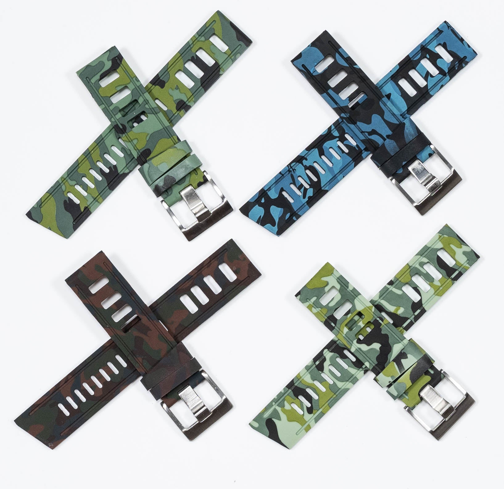 Camouflage Silicone Divers Rubber Watchstrap ISO Army Seamaster Omega Dive Band