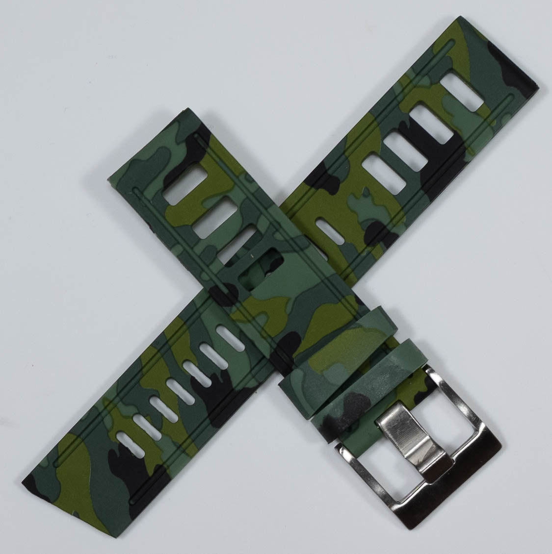 Camouflage Silicone Divers Rubber Watchstrap ISO Army Seamaster Omega Dive Band