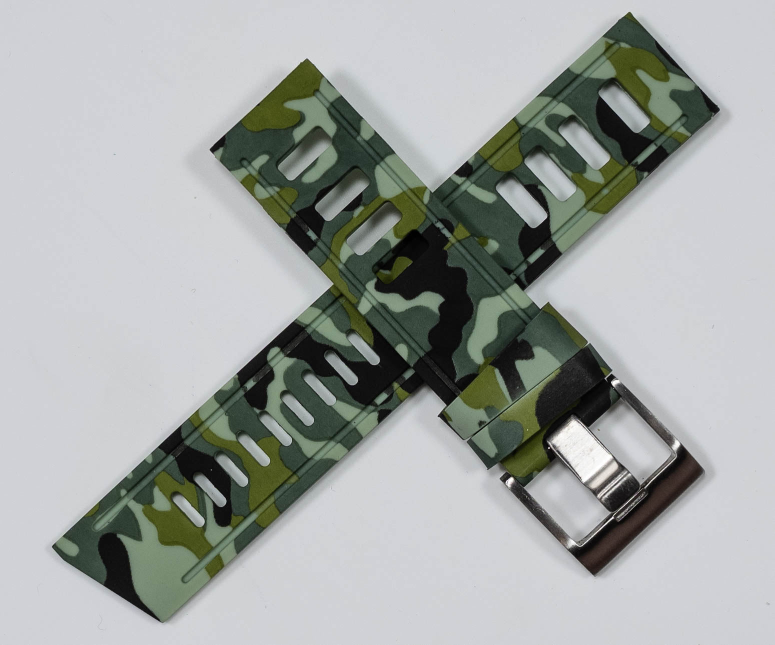 Camouflage Silicone Divers Rubber Watchstrap ISO Army Seamaster Omega Dive Band