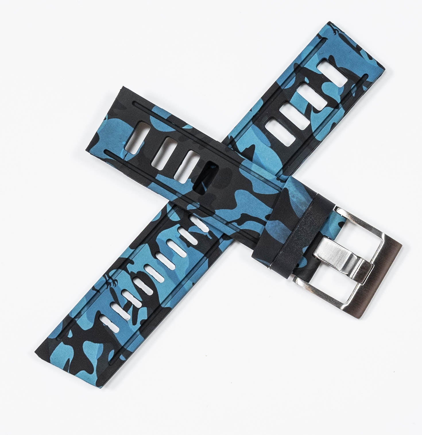 Camouflage Silicone Divers Rubber Watchstrap ISO Army Seamaster Omega Dive Band