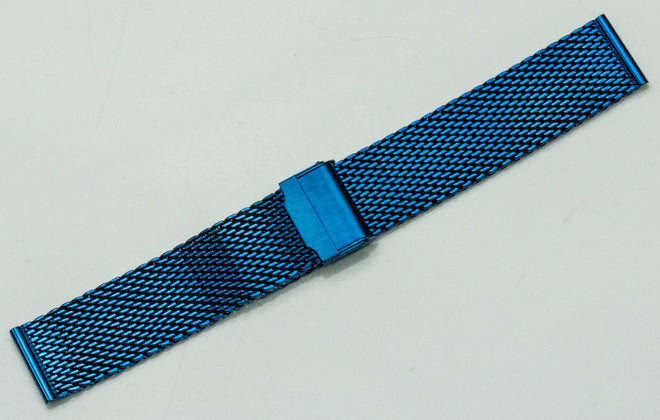 Blue Colour Mesh Watch Strap Bracelet Milanese Stainless Steel 18mm 20mm 22mm