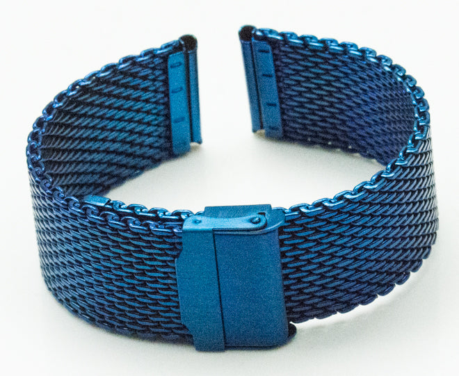 Blue Colour Mesh Watch Strap Bracelet Milanese Stainless Steel 18mm 20mm 22mm