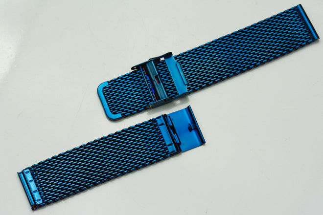 Blue Colour Mesh Watch Strap Bracelet Milanese Stainless Steel 18mm 20mm 22mm