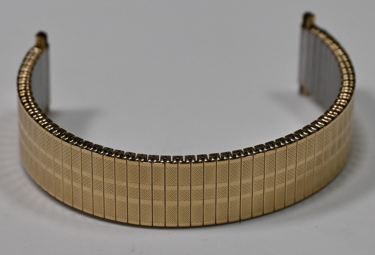 Stretchy Expandable Watch Strap Bracelet Gold Plated Steel 18mm-22mm Expander