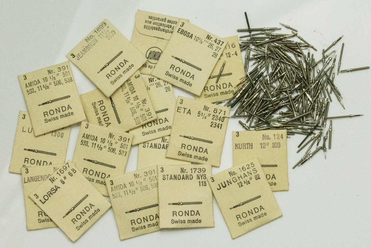 250x Watch Stems Assorted For Mechanical Swiss Japanese Spares Repairs Parts