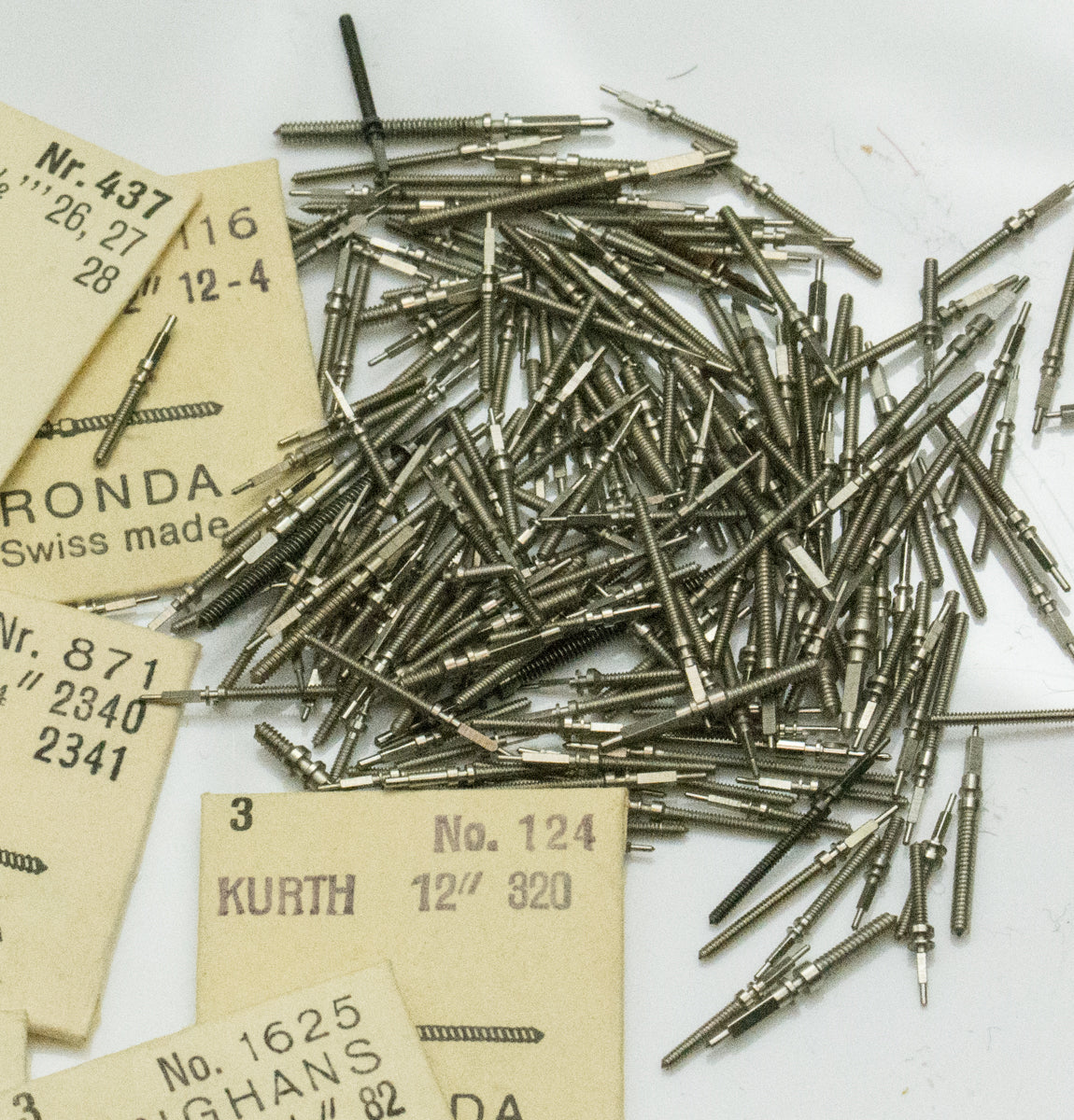 250x Watch Stems Assorted For Mechanical Swiss Japanese Spares Repairs Parts