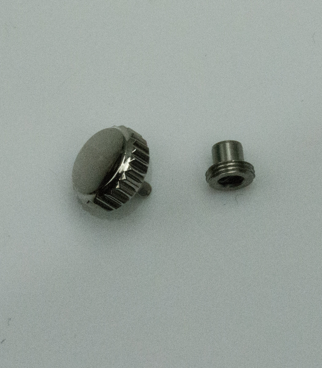 Screw Down Watch Crowns & Tube Locking Stainless Steel Winding Tap 9 Spare Crown