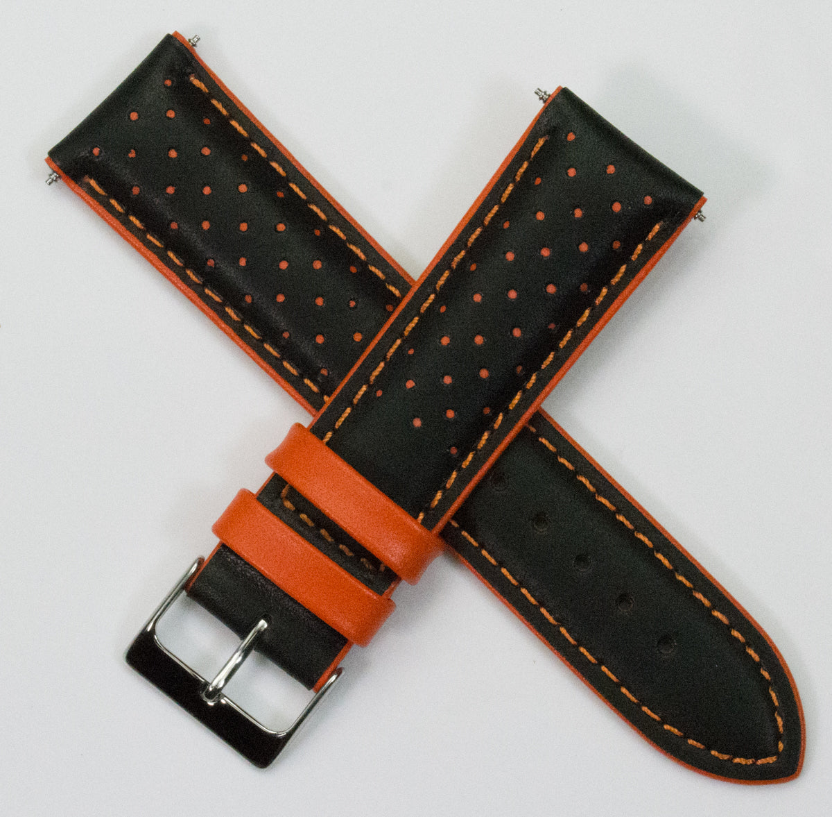 Quality Genuine Italian Leather Rally Racing Strap With Thick Padding Mens Band