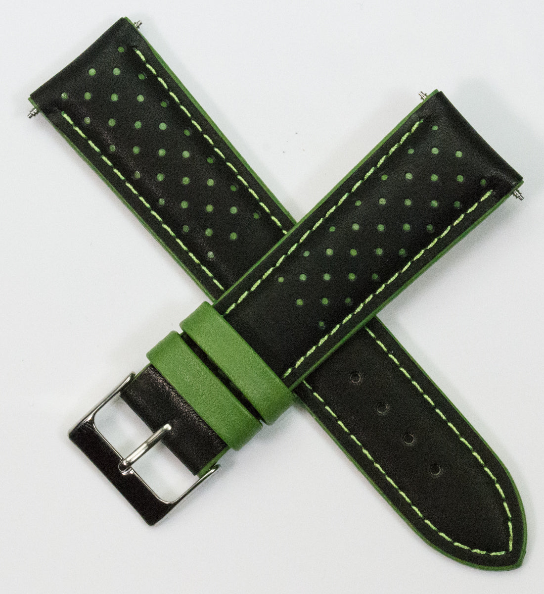 Quality Genuine Italian Leather Rally Racing Strap With Thick Padding Mens Band