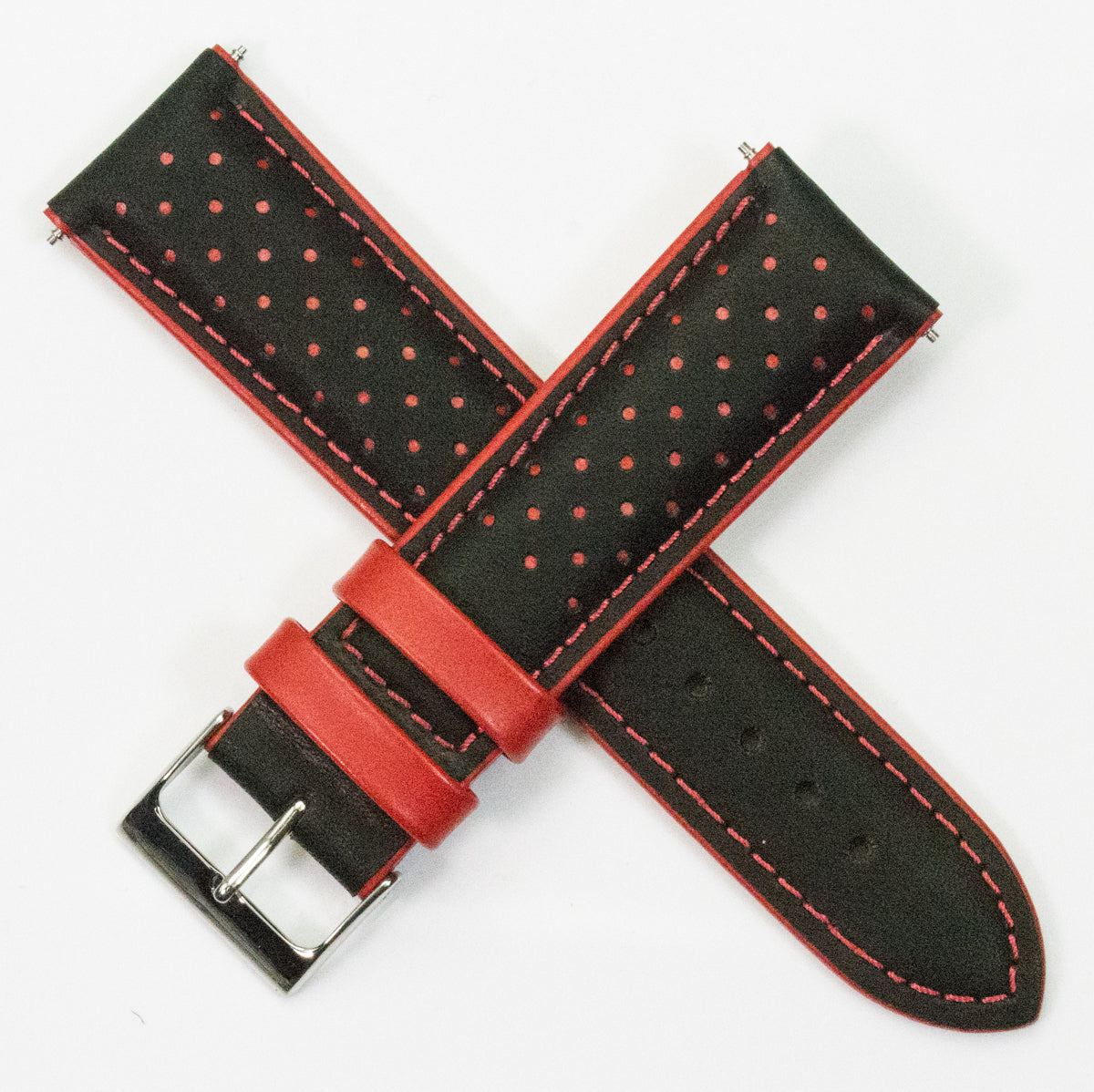Quality Genuine Italian Leather Rally Racing Strap With Thick Padding Mens Band