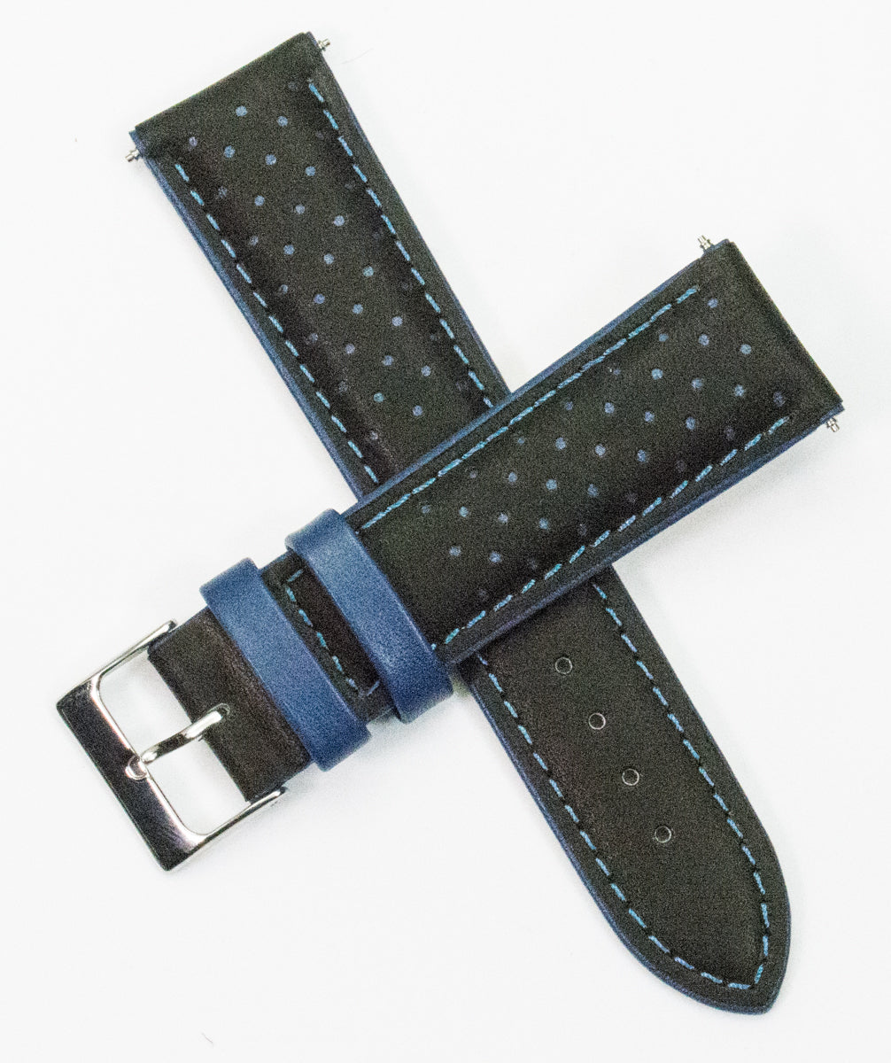 Quality Genuine Italian Leather Rally Racing Strap With Thick Padding Mens Band