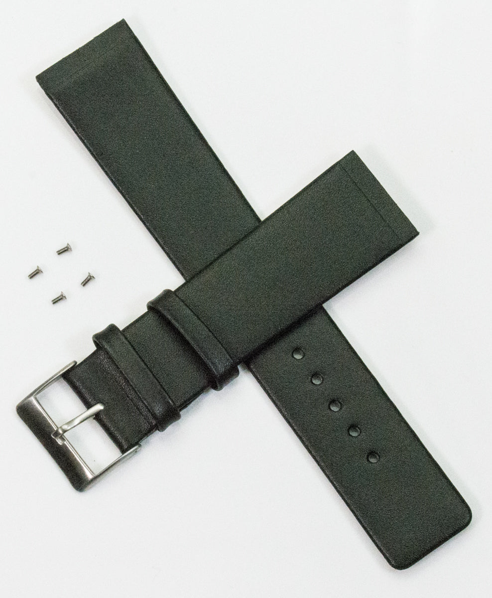 Genuine Leather Watch Strap For Skagen 22mm Screw On Black Brown Replacement