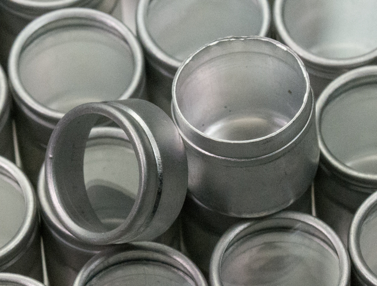 54x Small Watch & Jewellery Parts Spares Containers ALUMINIUM In Storage Box