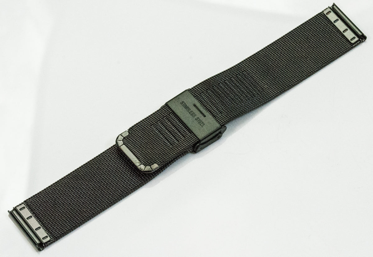 Black Fine Mesh Watch Bracelet Milanese Sliding Buckle Strap 16mm - 24mm Skagen