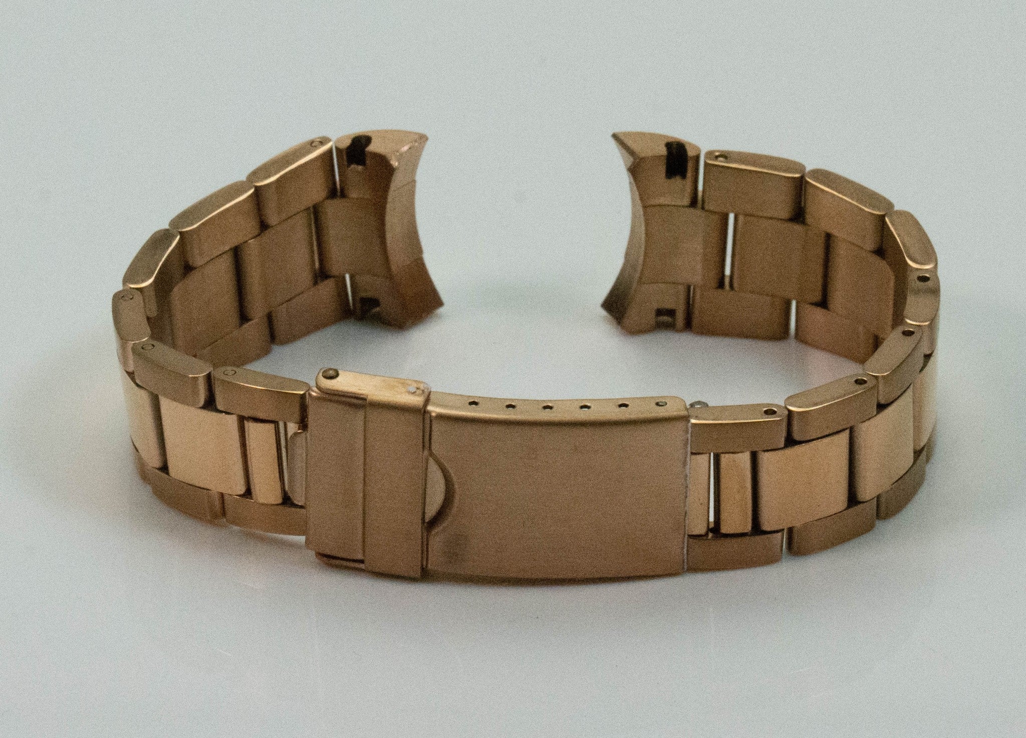 Solid Link Curved End 20mm Rose Gold Plated Rolex Oyster Watch Bracelet Datejust