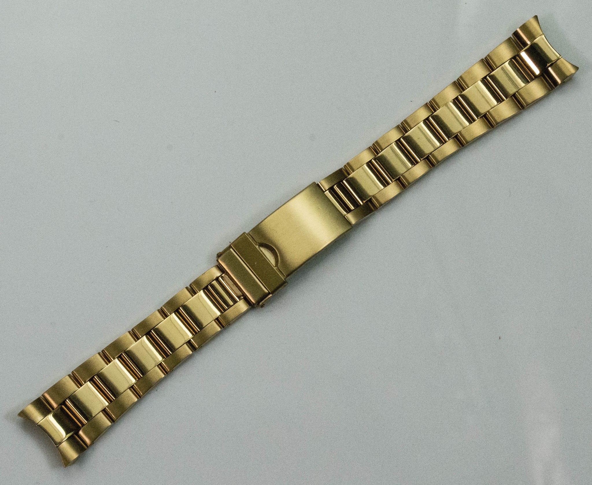 Solid Links Curved End 20mm Gold Plated For Rolex Oyster Watch Bracelet Datejust