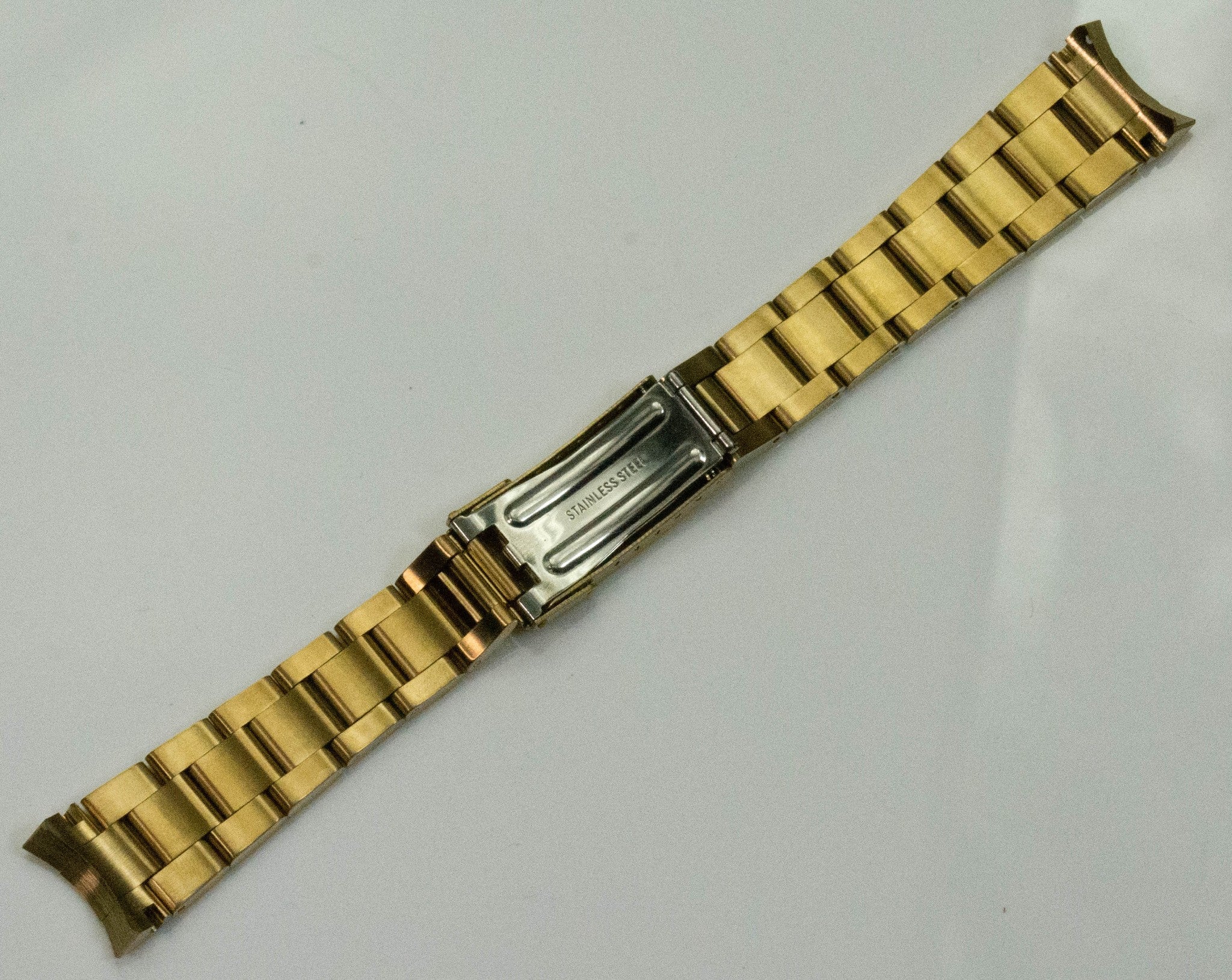Solid Links Curved End 20mm Gold Plated For Rolex Oyster Watch Bracelet Datejust