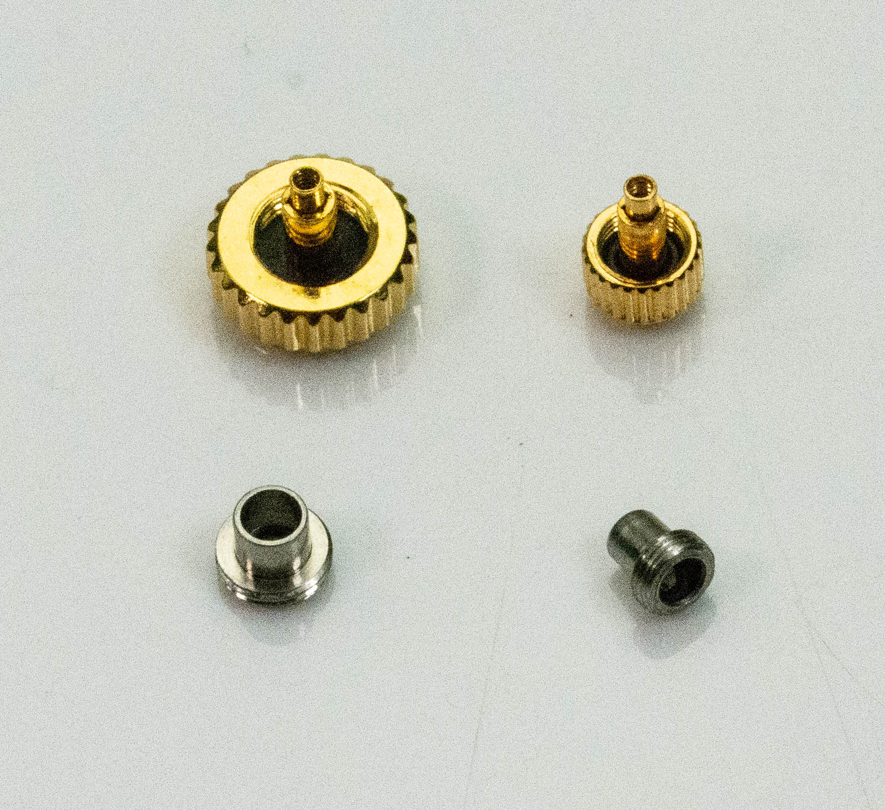 Gold Screw Down Watch Crowns & Tube Locking Stainless Steel Winding Tap 9 Crown