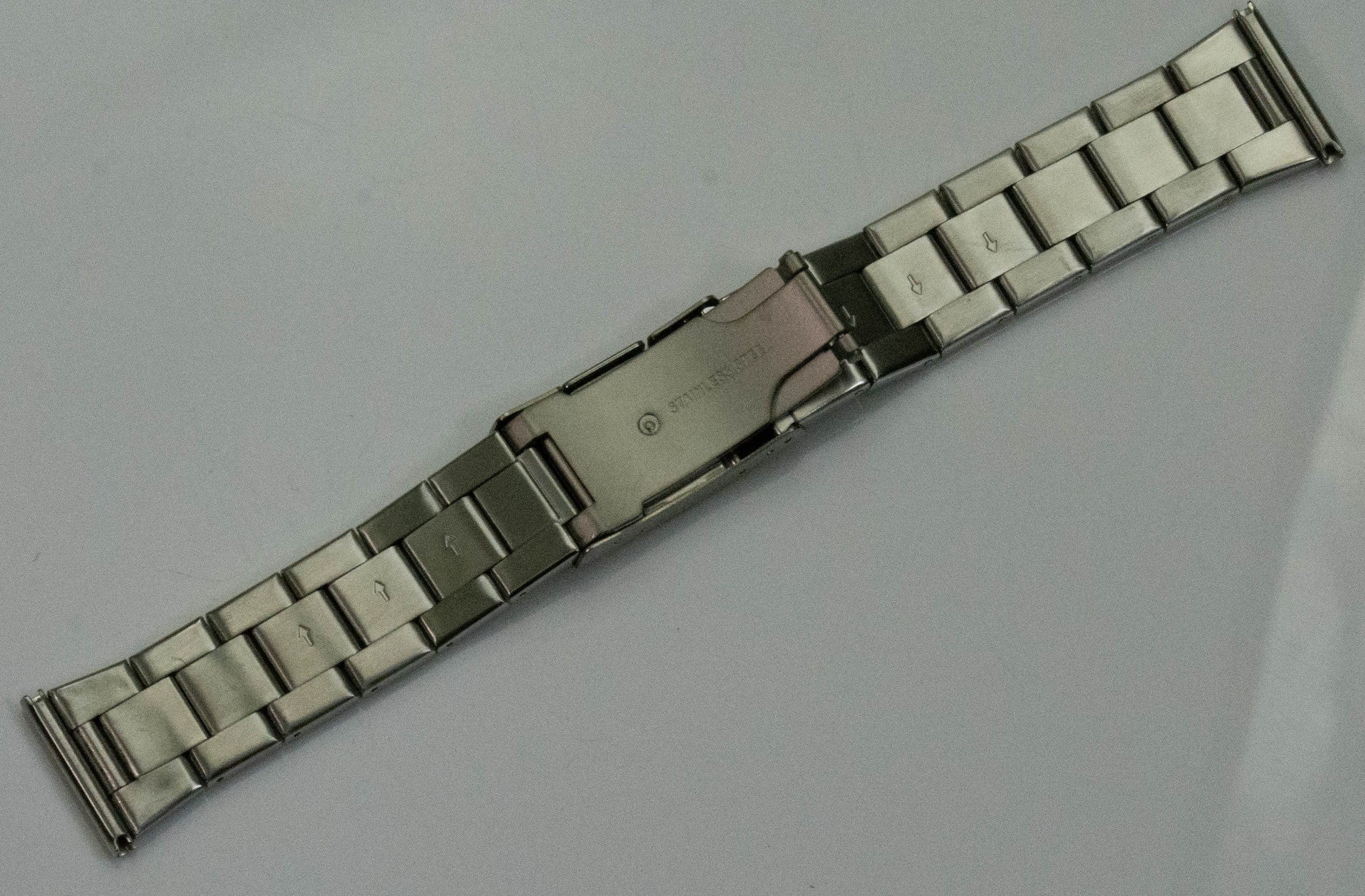 Bracelet Push Button Clasp Silver Stainless Steel Watch 18mm - 22mm Replacement