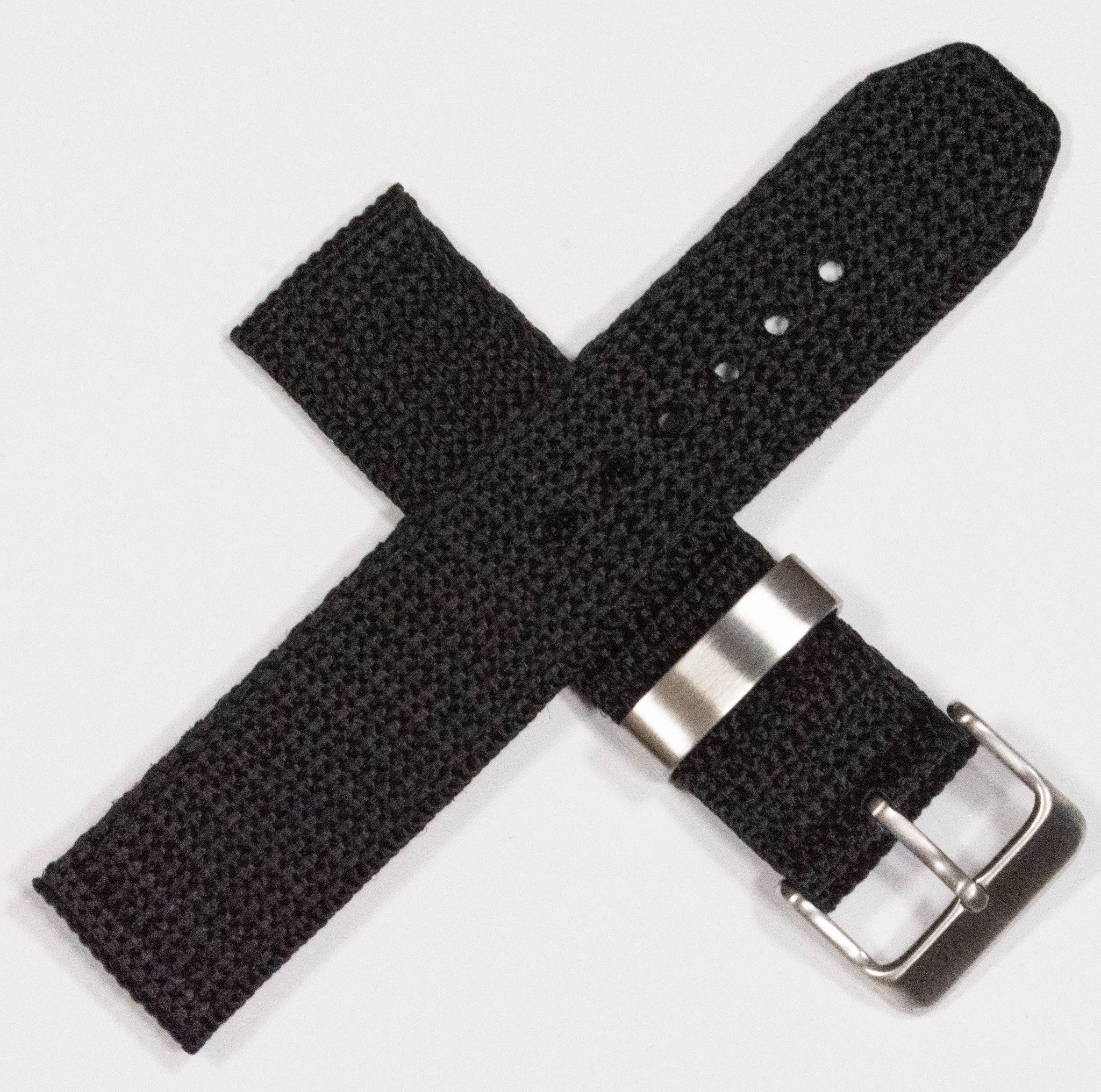 Black Tough Nylon Army Military Mens Watch Strap Band 18mm 20mm 22 Fabric Canvas
