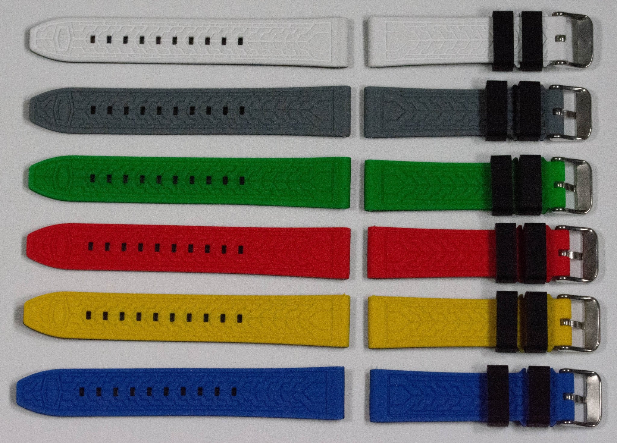 Divers Silicone Rubber Olympic Sports Watch Strap Polyurethane 20mm - 24mm New