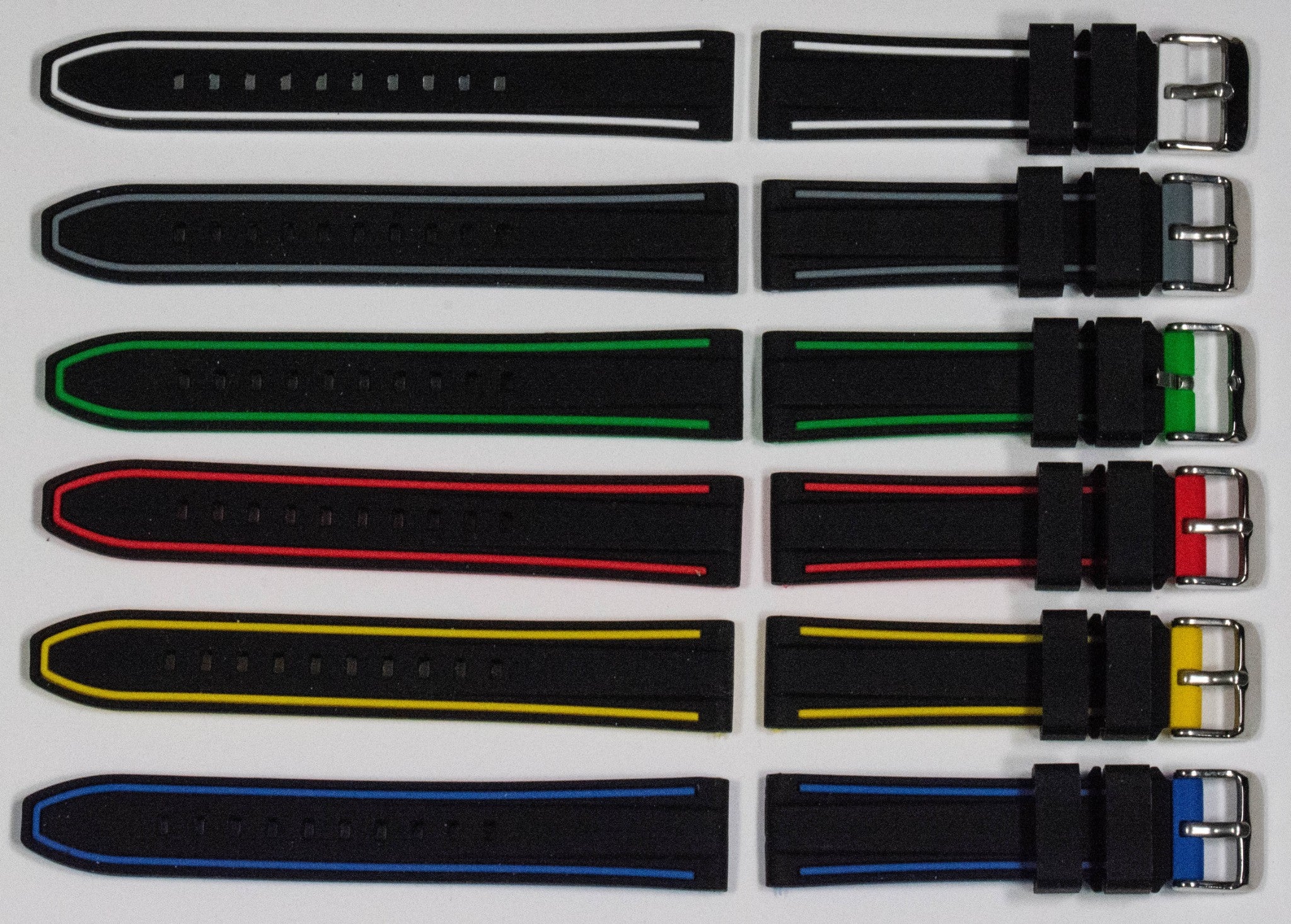 Divers Silicone Rubber Olympic Sports Watch Strap Polyurethane 20mm - 24mm New