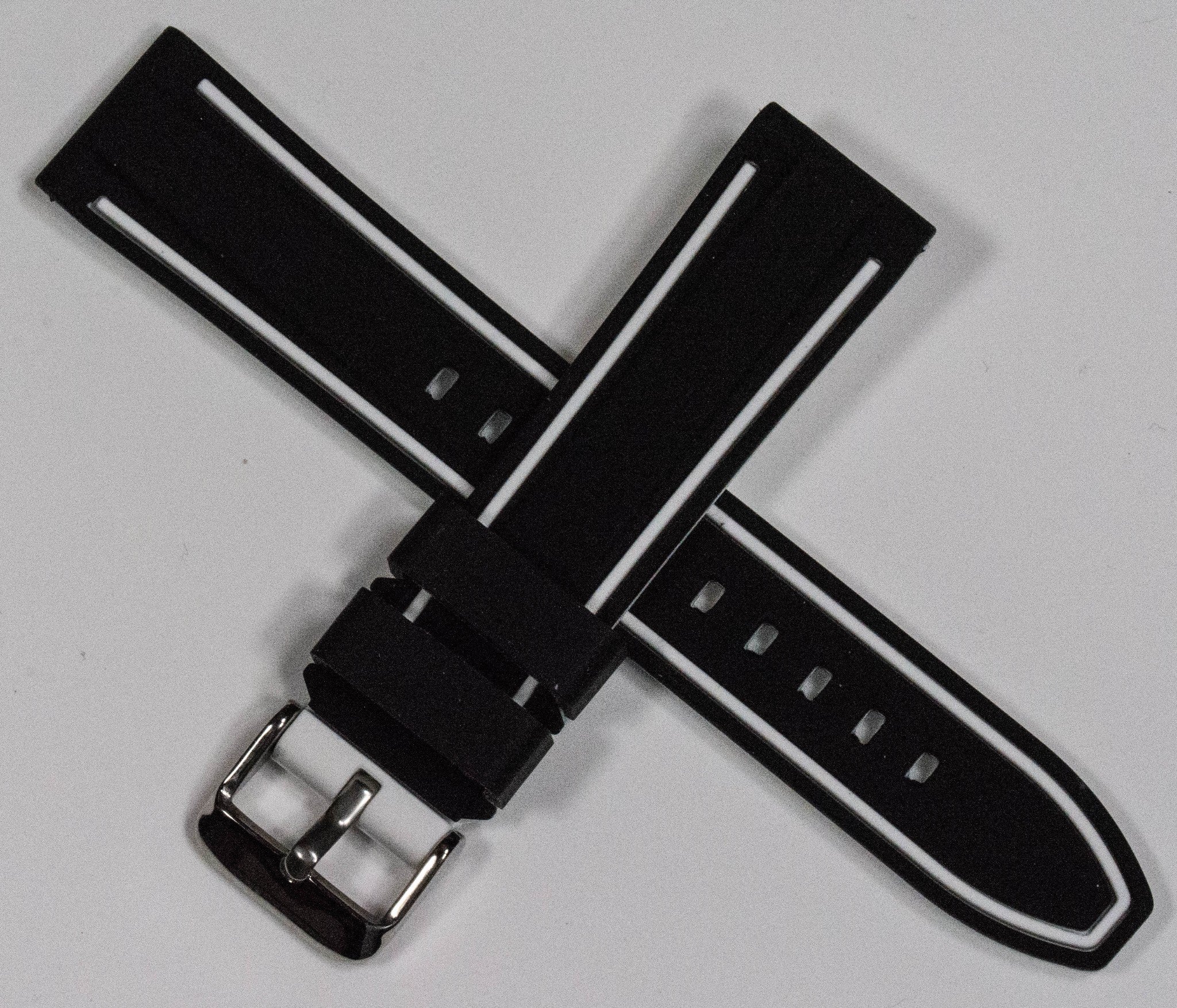 Divers Silicone Rubber Olympic Sports Watch Strap Polyurethane 20mm - 24mm New