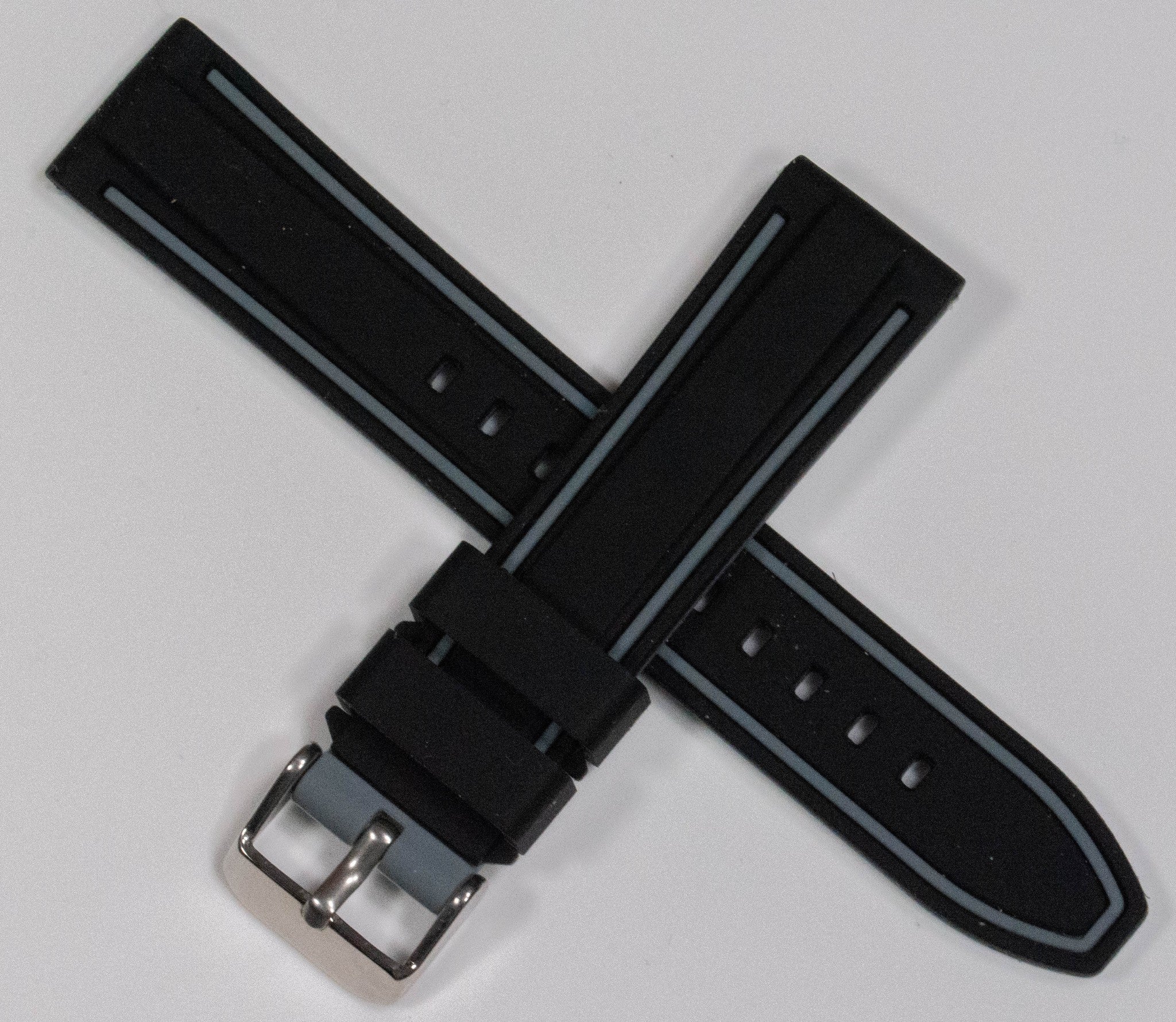 Divers Silicone Rubber Olympic Sports Watch Strap Polyurethane 20mm - 24mm New