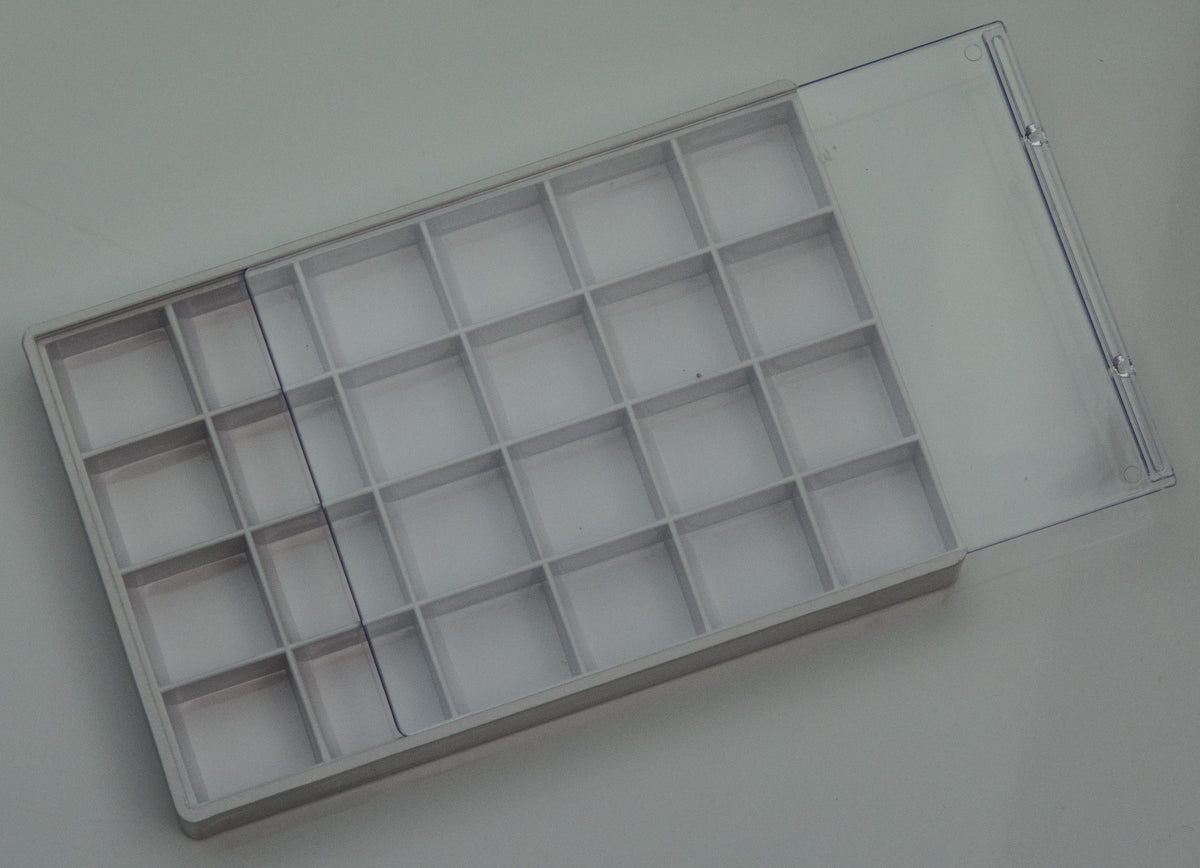 Containers parts storage 24 dividers sliding cover plastic 7" x 5 repair spares