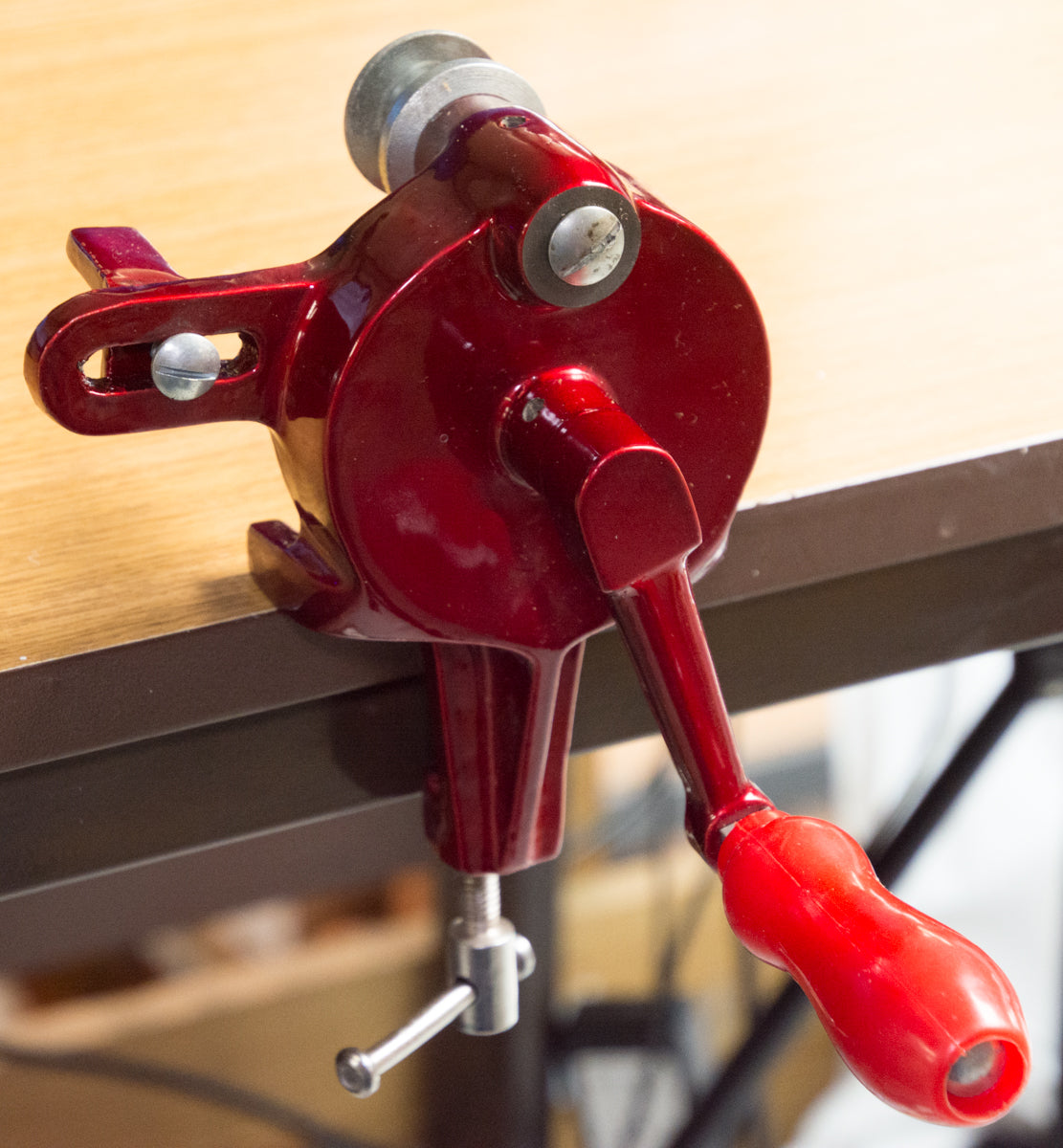 Hand operated grinder bench mount & grind stone watchmakers jewelley craft tool