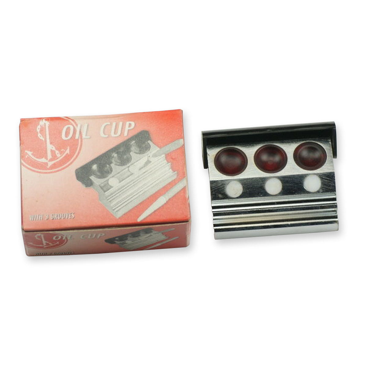 Oil holder container with 3 cups and sliding cover watchmakers quality tool