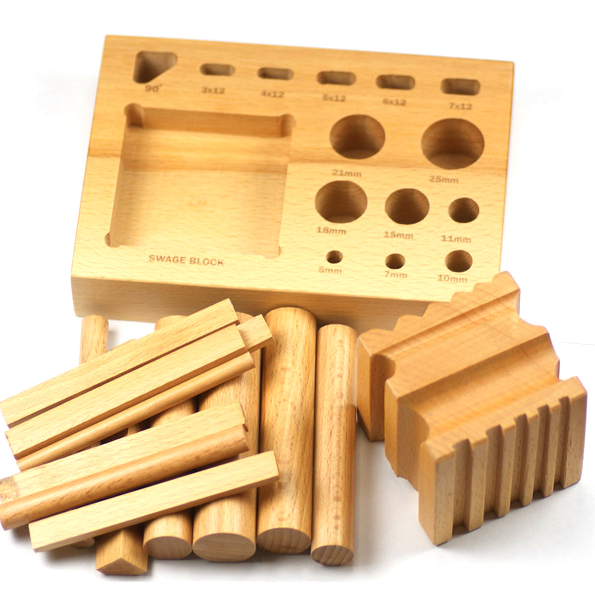 Swage block set wood dapping doming shaping punches forming tool jewellery craft