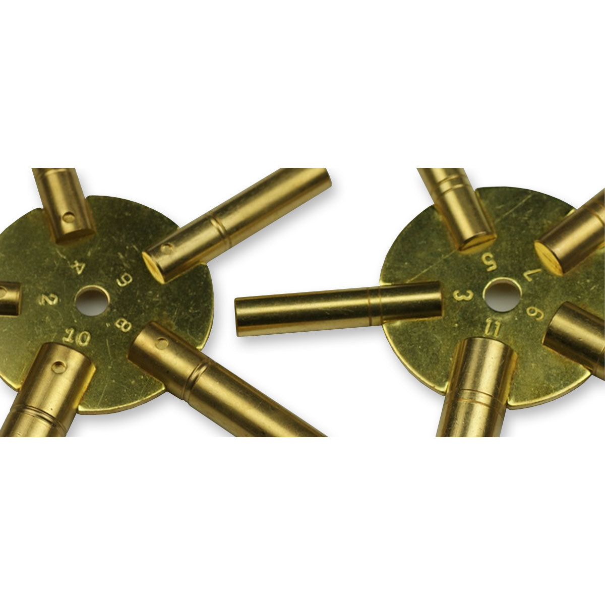 CLOCK WINDING KEYS brass spider odd/even pair all sizes key wind old clocks