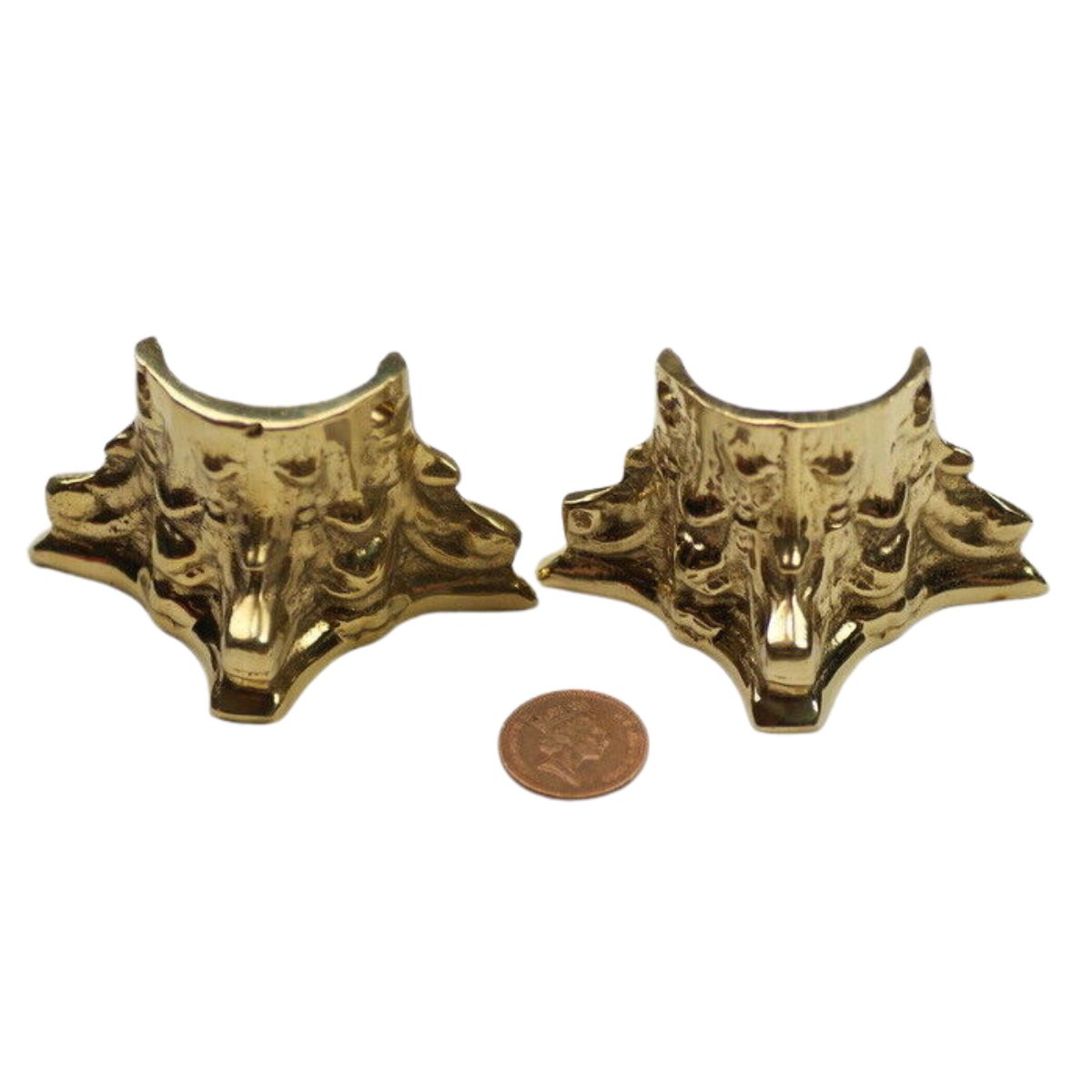 2x clock brass feet for Mantle clocks metal ornamental clockmakers spares parts