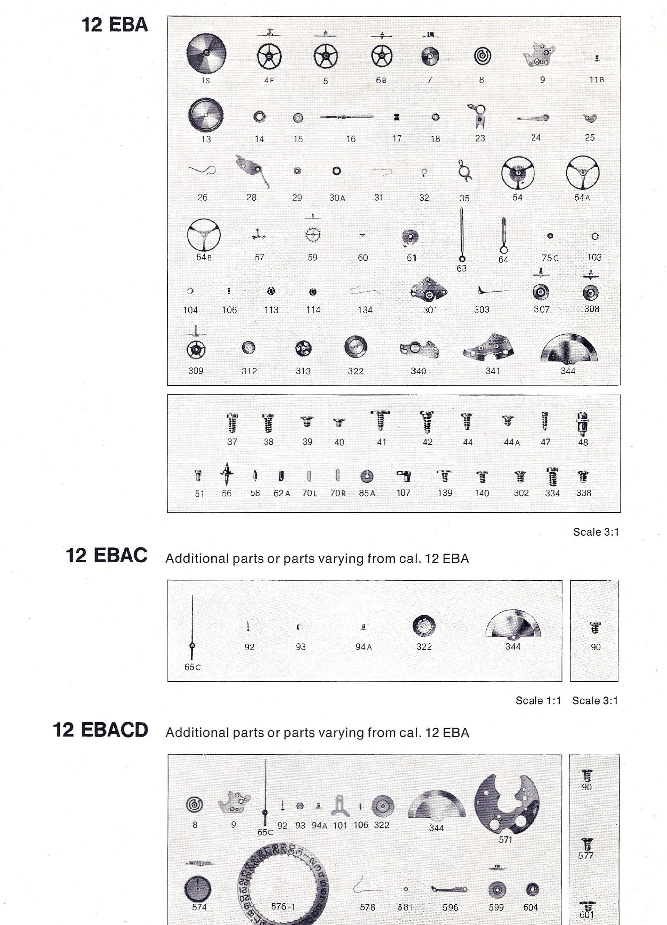 Bulova Vintage Watch Movement PART SHEETS Repairs Data PDF Files Accutron