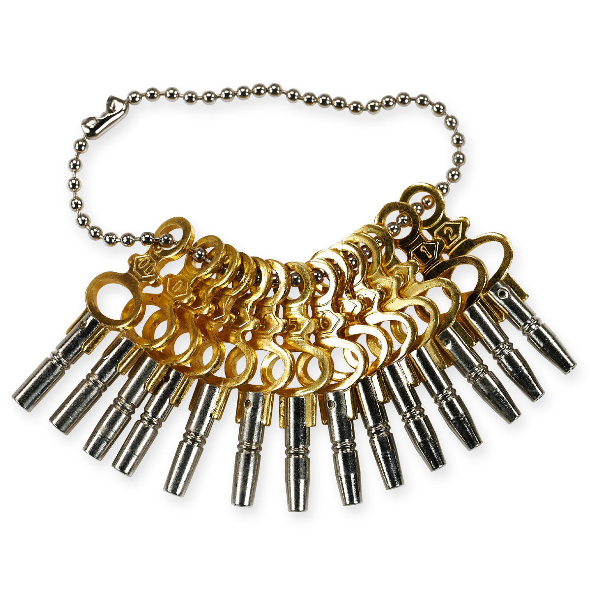 20 SETS Of 14x Pocket Watch Keys 00-12 Tools Brass Winder Winding Keys Vintage